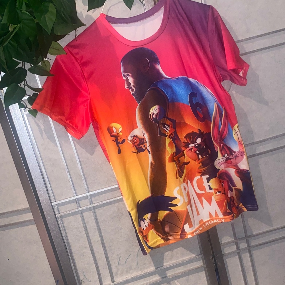 Space Jam Kids Short Sleeve Tee - Red and Orange